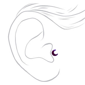 Purple Moon Tragus Earrings - 3 Pack,