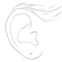 14kt White Gold 4mm October Pink Ice CZ Studs Ear Piercing Kit with Ear Care Solution,