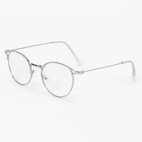 Solar Blue Light Reducing Round Clear Lens Frames - Silver,