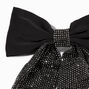 Black Rhinestone Large Hair Bow Clip,