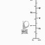 Square Cubic Zirconia Silver Huggie Hoop Earrings,