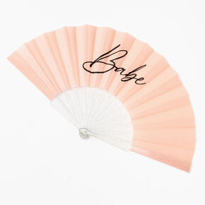Pink Glitter Babe Folding Fan,