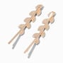 Rose Gold Pav&eacute; Crystal Leaf Hair Pins - 2 Pack,