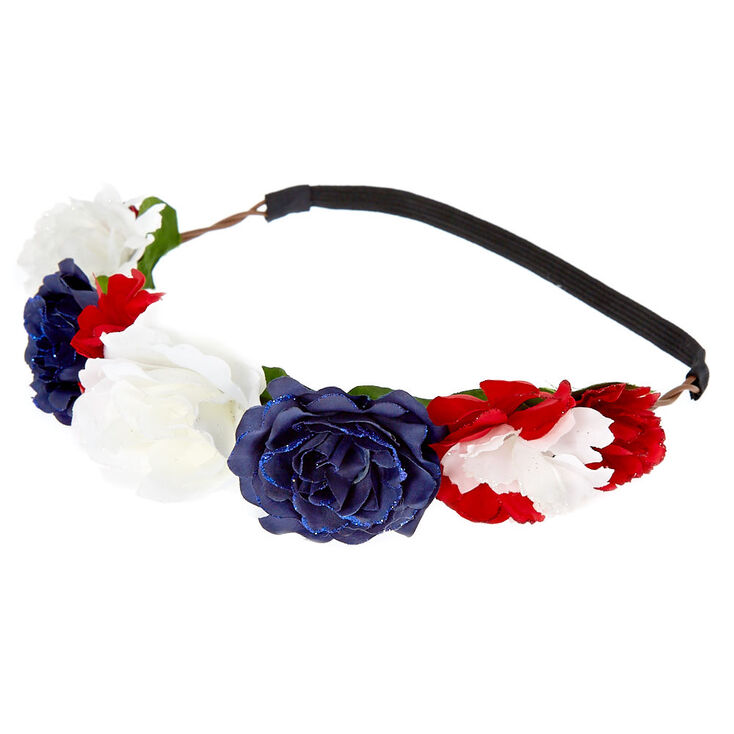 Patriotic Flower Crown Headwrap,