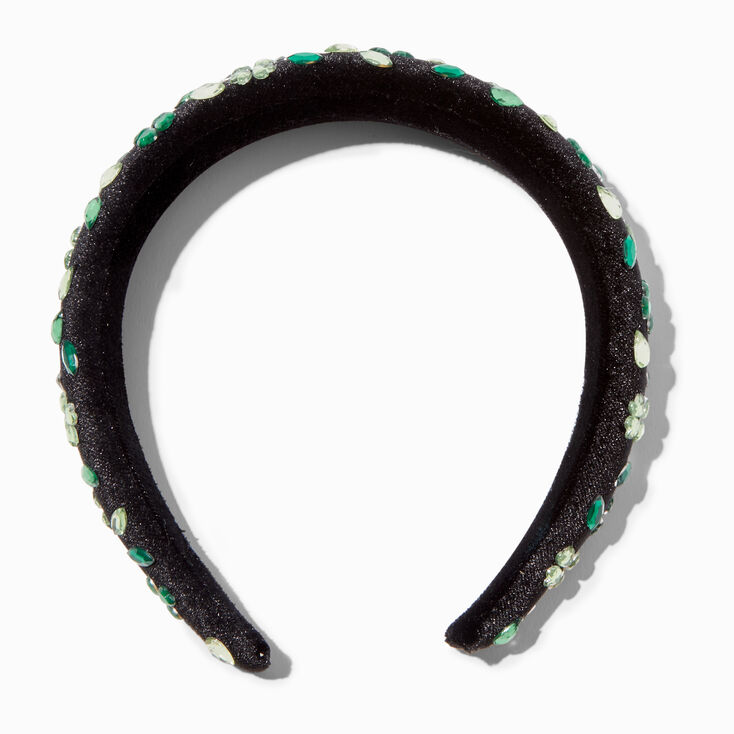  Green Gemstone Shamrock Headband,