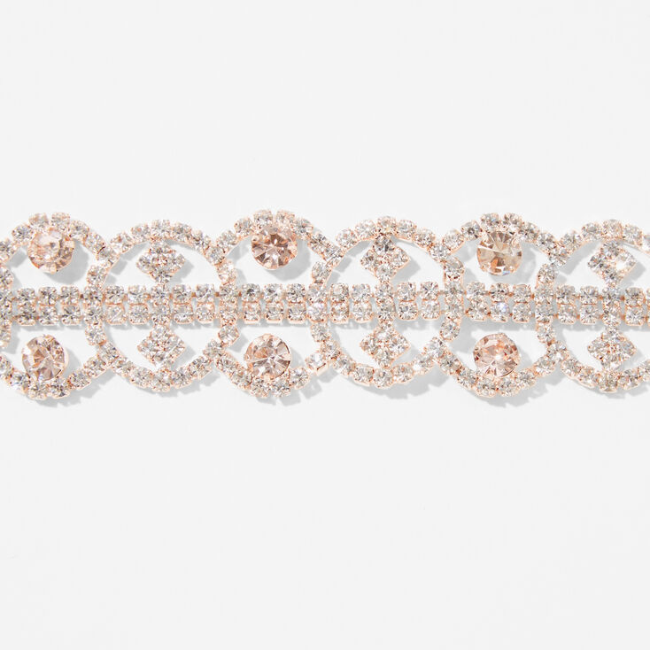 Rose Gold Rhinestone Princess Chain Bracelet,