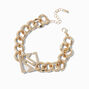 Gold-tone Greek Key Chain Bracelet ,