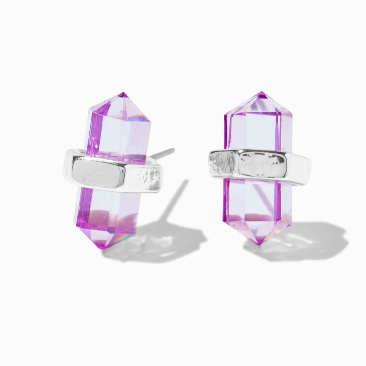 Purple Mystical Gem Stud Earrings,