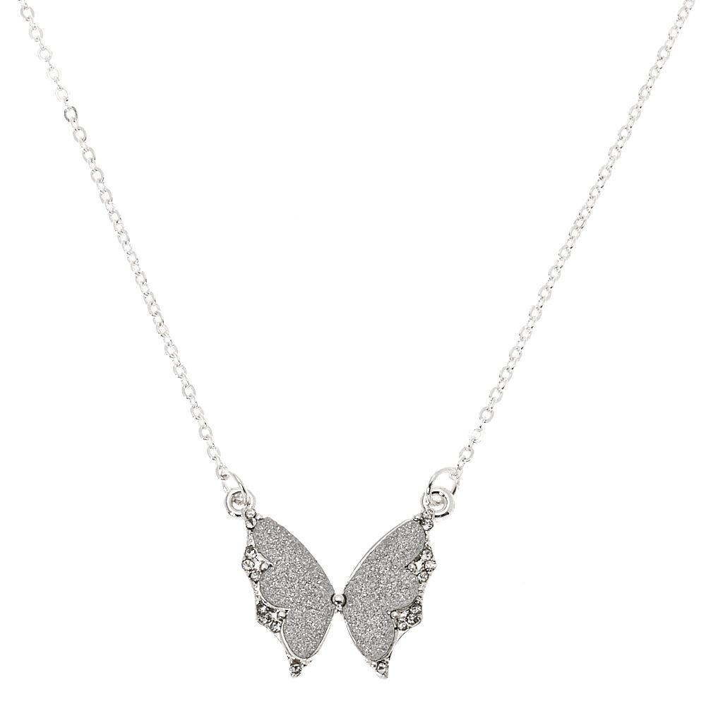 Dainty Silver Butterfly Pendant Necklace - Sterling Silver Chain – The Cord  Gallery