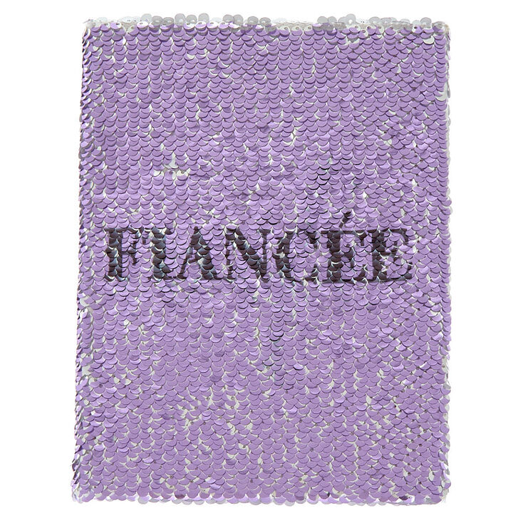 Reversible Sequin Fiance/Wife Journal - Purple,