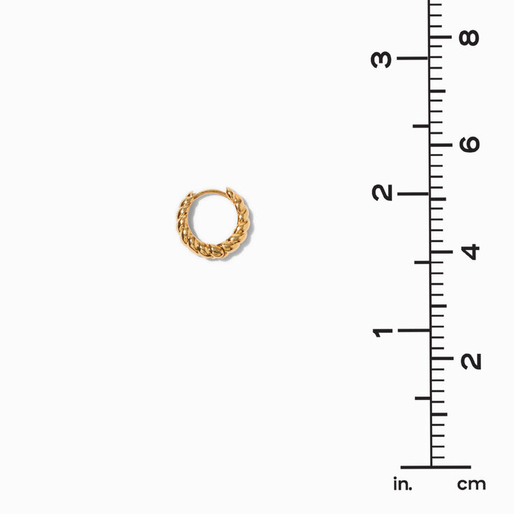ICING Select 18k Yellow Gold Plated 8MM &amp; 10MM Twisted Hoop Earrings - 2 Pack,