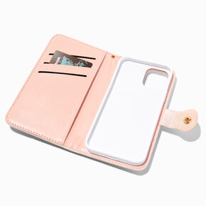 Furry Pink Wristlet Phone Case - Fits iPhone&reg; 12 Pro,