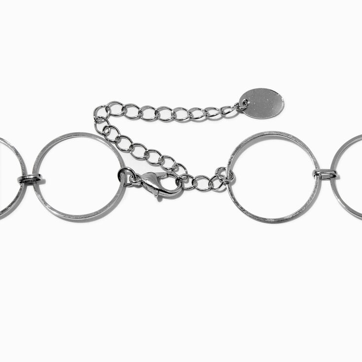 Silver-tone O-Rings Choker Necklace,