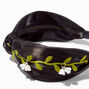Black Vine &amp; Flower Dangle Knotted Headband ,