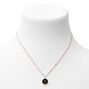 Gold Enamel Initial Pendant Necklace - Black, S,