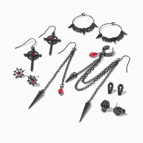 Halloween Skeleton Goth Earrings - 6 Pack,