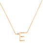 Gold Stone Initial Pendant Necklace - E,