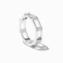 Silver-tone Rectangular Cutout Ring,