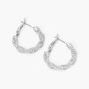 Silver Twisted Braid 20MM Hoop Earrings,