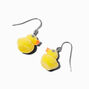 Yellow Rubber Ducky Flocked Drop Earrings,