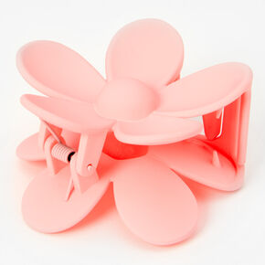 Matte Pink Flower Hair Claw,