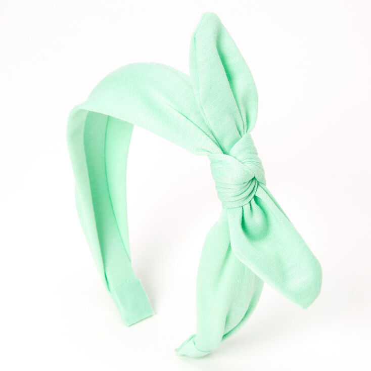 Knotted Bow Headband - Mint,