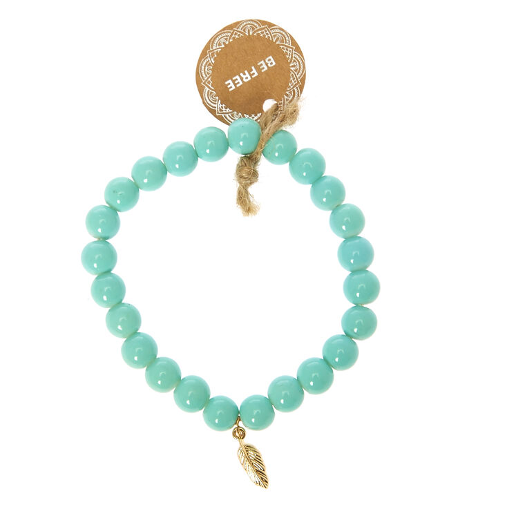Mint Beaded Be Free Bracelet,
