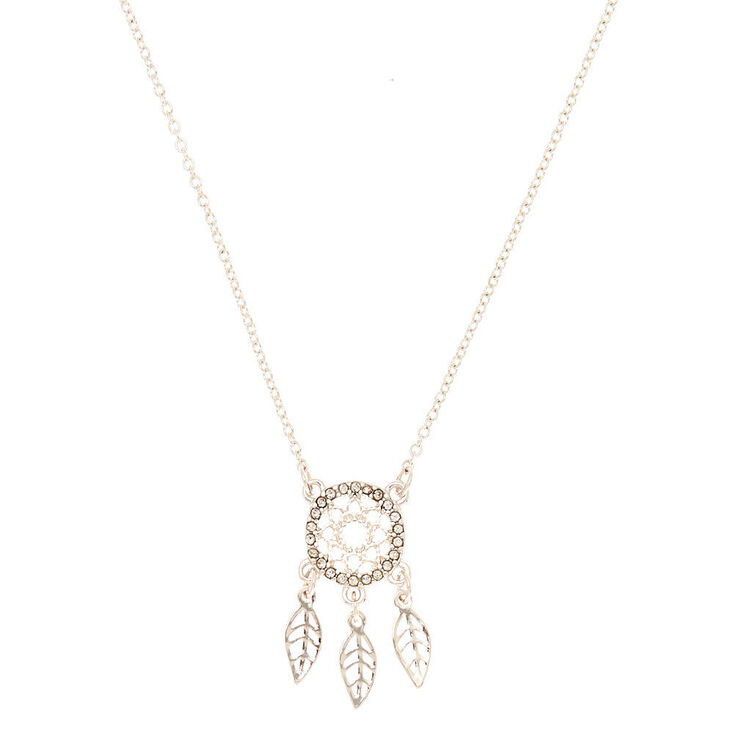Silver Dreamcatcher Pendant Necklace,