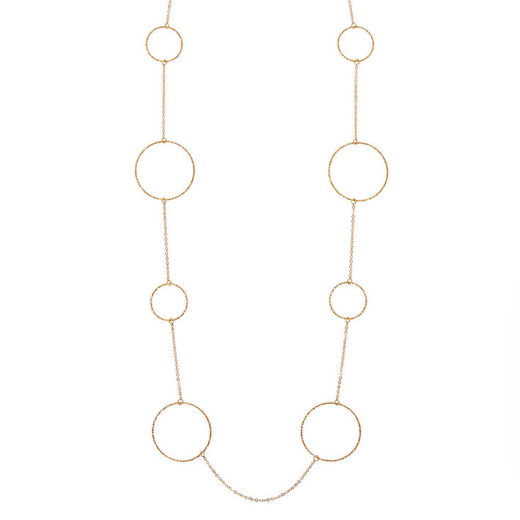 Gold-Tone Textured Hoop Necklace,