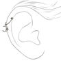 Silver Titanium 20G Crescent Moon Charm Cartilage Hoop Earring,