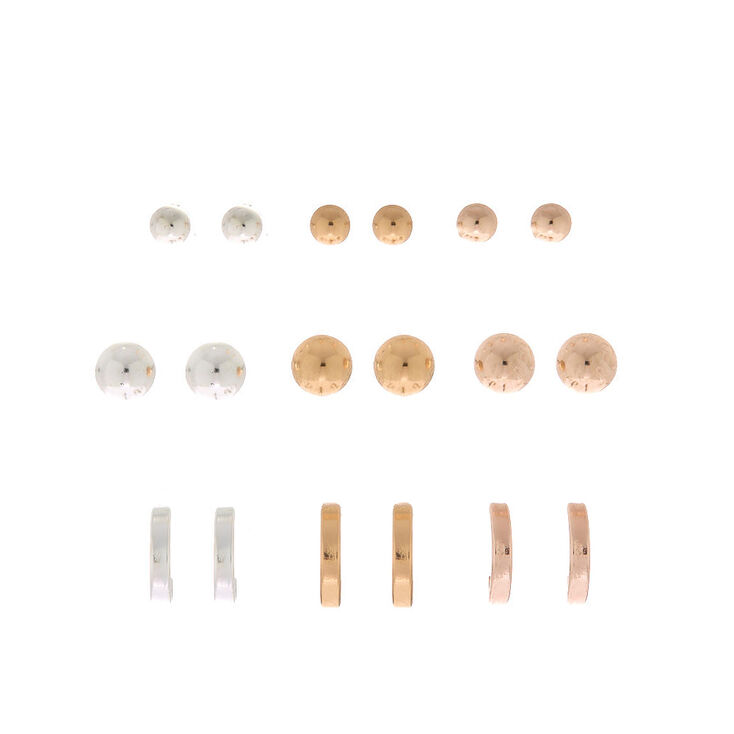 Mixed Metal Earring Set - 9 Pack,