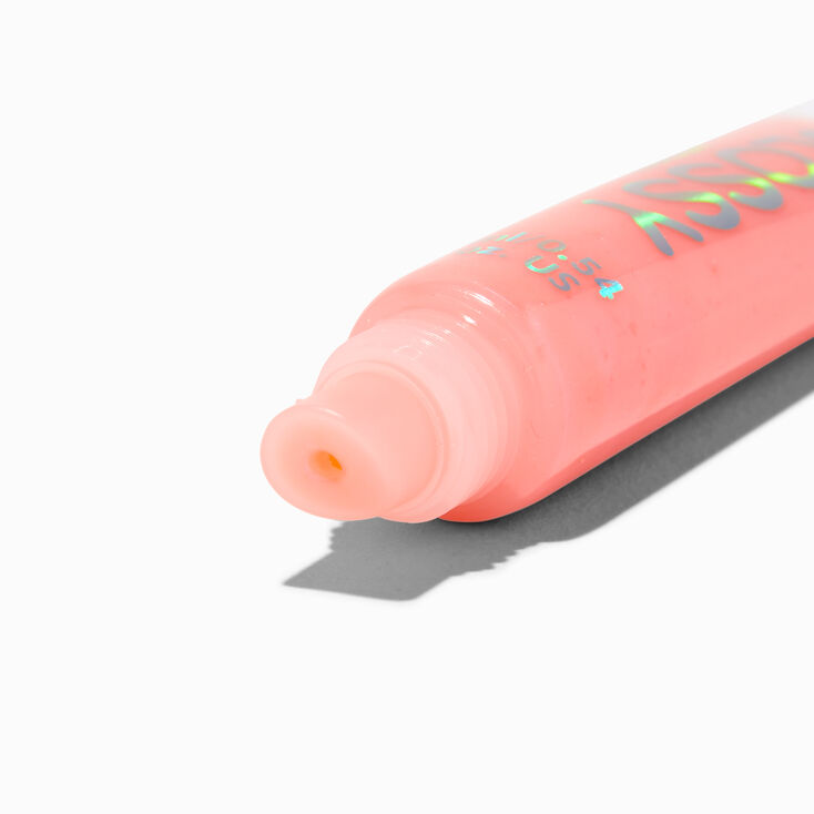Pink Holographic Glossy Lip Gloss Tube,