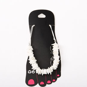Puka Shell Anklet - White,