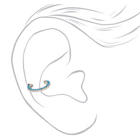 Silver 14G Turquoise Rhinestone Daith Eternity Clicker Earring,