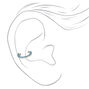 Silver 14G Turquoise Rhinestone Daith Eternity Clicker Earring,