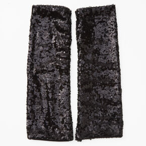 Sequin Arm Warmers - Black,