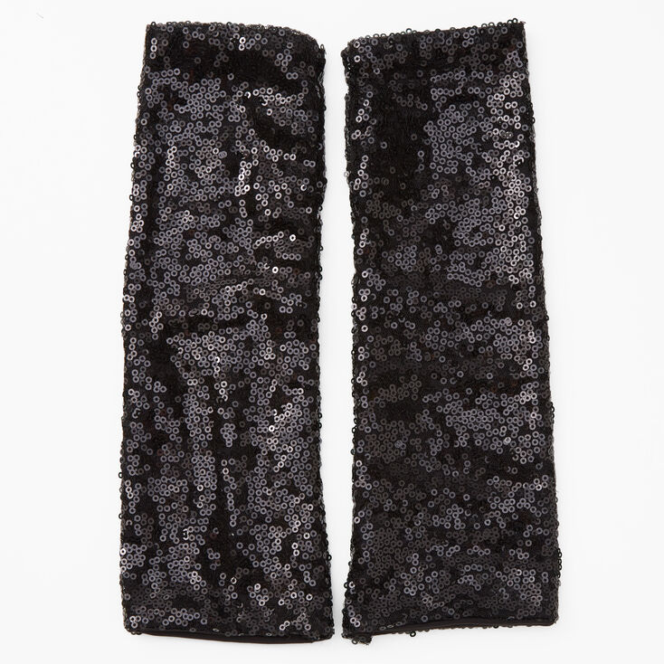 Sequin Arm Warmers - Black,