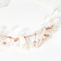 White Floral And Pearl Garland Veil,