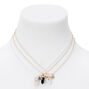 Silver and Gold Best Friends Mystical Gem Pendant Necklaces - 3 Pack,