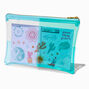 Colorblock Zip Pencil Case with Stickers,