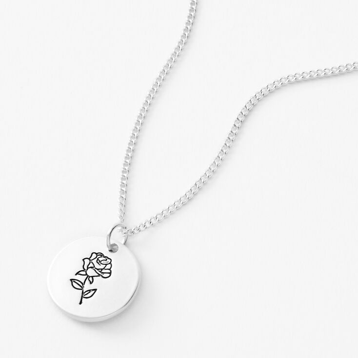 Silver Birthstone Color Tag Pendant Necklace - June,