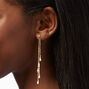 Gold Disco Fringe 3&quot; Drop Earrings,