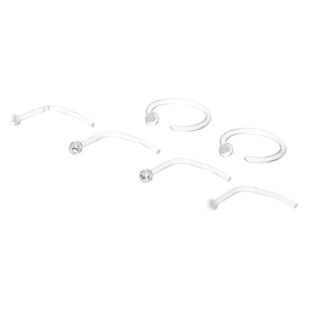Mixed BioFlex Stud Hoop Nose Rings 6 Pack Icing US