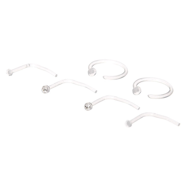 Mixed BioFlex&reg; Stud &amp; Hoop Nose Rings - 6 Pack,