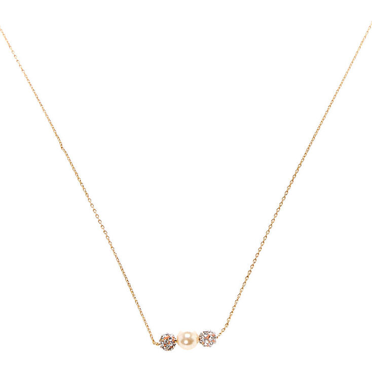 Champagne Faux Pearl Necklace,