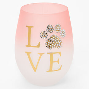 Love Paw Wine Glass - Pink,