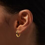 ICING Select 18k Yellow Gold Plated 12MM Clicker Hoop Earrings,