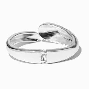 Silver-tone Smooth Hinge Cuff Bracelet,