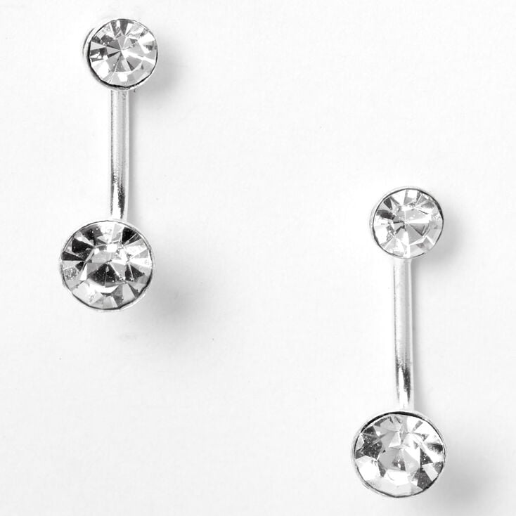 Sterling Silver Crystal Ear Jacket Earrings,