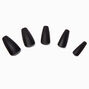 Matte Black Squareletto Faux Nail Set - 24 Pack,